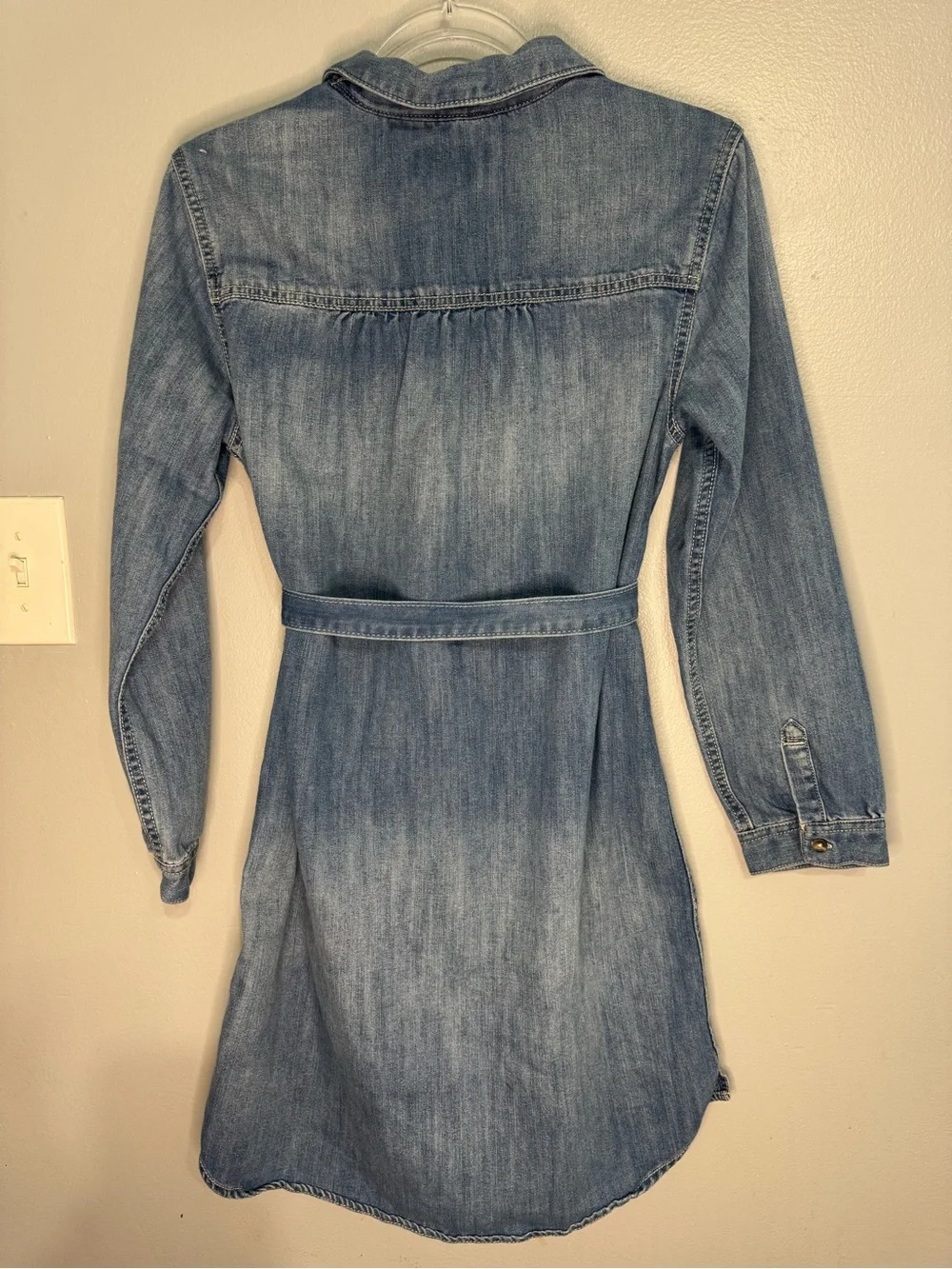 Girls Old Navy Denim Shirt Dress with Belt - Size XXL 14